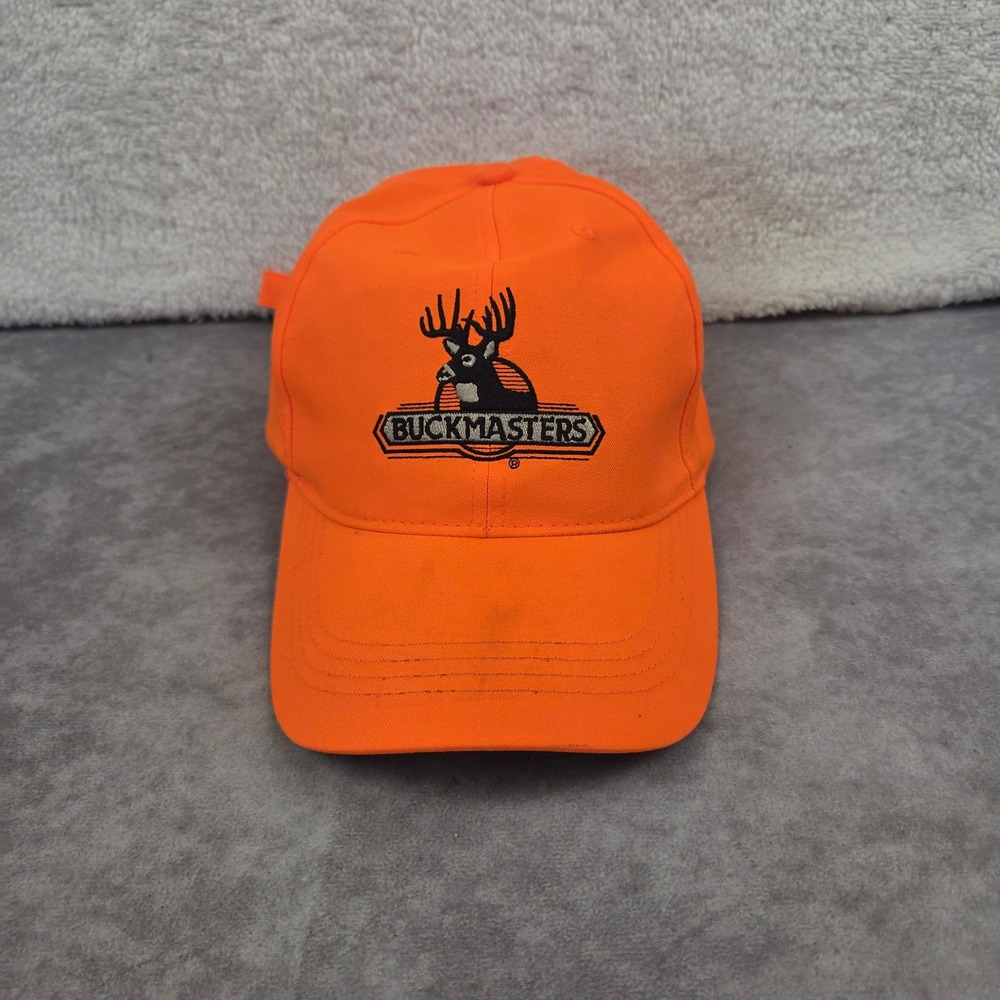 Buckmasters Blaze Orange Hunting Hat Adjustable Logo Baseball Cap Mens OSFM